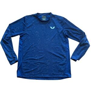 Castore Mens Blue Splatter Print Long Sleeve Training Shirt Large Activewear